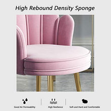 LIUD Sedie di 2 Sedie Sgabello per Tavolo da Trucco con Schienale a Petalo Sedia da Reception Sedia in Stile Nordico Adatta per Soggiorno Sala da Pranzo Pouf Rosa/Altezza Seduta 47 Cm