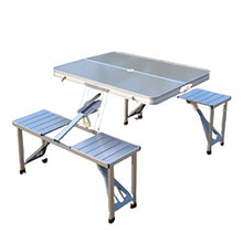 JGHF - Tavolo pieghevole da campeggio, in lega di alluminio, impermeabile, resistente, pieghevole, per tavolo da spiaggia (grigio)