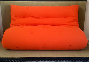 Divano Letto futon con braccioli Double Face Base Tatami Colori Rosso/Arancio Misura futon 120 x 200 cm