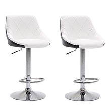 N/Q - Set di 2 sgabelli per sala da pranzo, in similpelle, altezza regolabile, ristorante, bar, bistrot girevoli, colore: bianco