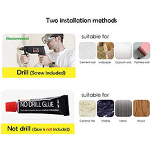 KANGHE Portasciugamani da Parete 180° Rotazione, Alluminio Bagno Pantofole Rack Multifunzionale può Essere Piegato a 90 ° Porta Salviette, Senza Foratura, 3-Braccio, per Cucina, 33cm