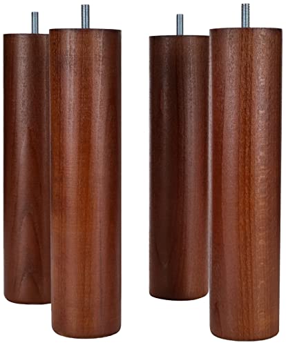 La Fabbrica di Piedi am20170041 Gioco di 4 Piedi per Letto cilindri Legno ciliegio 25 x 6 x 6 cm