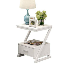 Comodino Comodini Moderna struttura in acciaio a forma di Z Tavolino laterale / terminale con 1 cassetto Consolle E1 Tavolo Consolle Scaffali Organizer Soggiorno Libreria per ufficio Comodino Armadio
