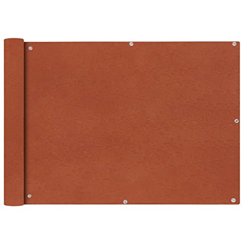 Tidyard Copertura per Balcone Idrorepellente, Paravento Balcone con Occhielli, Tessuto Oxford / 75x400 cm/Frangivento Protezione da Raggi/Terracotta