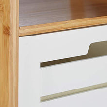 Relaxdays 10022210 Scaffale a Colonna per il Bagno con Cestino Portabiancheria, Bambù, 3 Ripiani, HxLxP 130 x 37 x 33 cm, Marrone