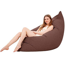 LuoMei Lazy Couch Lounge Chair Bean Bag Lazy Sofa Eps Foam Camera da Letto Soggiorno Sedia Singola Rimovibile Lavabile Divano Letto Gratuito Invia Pennello AppiccicosoMarrone