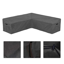 AlaSou - Set di coperture per mobili da giardino, a forma di L, impermeabile, per mobili da giardino, protezione per panca (grigio)