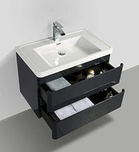 Yellow shop - Mobile Bagno Sospeso Cm 100 in Legno Completo di Lavabo in Marmoresina con E Senza Specchiera A LED Modello Meg 1000 Varie Colorazioni Graphite Lucido (Mobile + Lavabo)