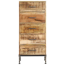 vidaXL Legno Massello di Mango Cassettiera Vintage Mobile Armadietto Credenza