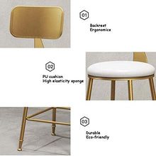LWW Sedie, con gambe in metallo Pu sedie a rotelle Seduta colazione Bar Kitchen Max.200Kg,Oro,Seatheight45cm
