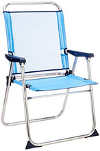 Solenny 50001072725229 8434826105229-Sedia da Spiaggia Pieghevole con Schienale Alto Blu, Alluminio