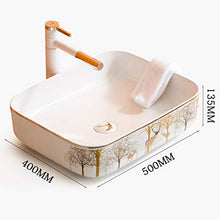 Lavabi- Lavabo in Ceramica Bagno per la casa Lavabo Art Basin personalità Creativa Europea sopra Il lavabo (Colore : A, Dimensioni : 500 * 400 * 135)
