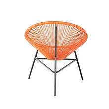 Beliani Sedia Giardino Rattan PE a Raggi Arancione Resistente Agenti Atmosferici Acapulco