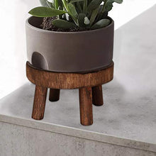 Sgabello per piante in legno, sgabello per fiori, sgabello in legno naturale, supporto decorativo per vasi di fiori, stile rustico, tavolino da caffè, sgabello per fiori, sgabello di base (marrone, L)