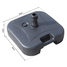 miozzi Base per Ombrellone da Giardino Riempibile 20-30 kg HDPE Nero 46x45x26 cm