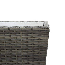 FAMIROSA Tavolino Grigio 41,5x41,5x43 cm in Polyrattan e Vetro Temperato