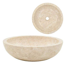 Festnight Lavandino da Bagno Appogio in Pietra Marmo Nero/Crema 40x12 cm,Lavabo da Bango Aggoggio in Pietra,Lavandino Rotondo,Lavano Rotondo,Lavandino Appoggio,Lavabo Appoggio