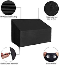TOCYORIC Copri Panca a 2 posti Copertura per Panche da Giardino, 210D Oxford Impermeabile Coperture Protettiva Resistente allo Strappo Anti-UV Antipolvere per Panchina da Esterno 134x66x63/89 cm