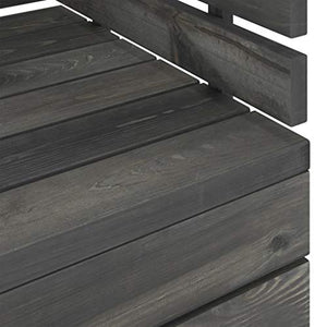 FAMIROSA Set Divani da Giardino su Pallet 8 pz Legno Pino Grigio Scuro-3759