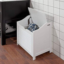 SoBuy® Cesto portabiancheria con Sacco per Biancheria, Panca Contenitore, bianco, FSR40-W,IT