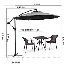 Ombrellone da Giardino, Ombrelloni da Terrazzo, Ombrellone Giardino Parasole Ø 300cm con Base, Ombrellone da Balcone e 8 Nervature Pesanti per Ombrellone Spiaggia, Giardino, Balcone (grigio)