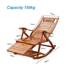 Sedia a dondolo pieghevole reclinabile in legno, per spiaggia, giardino, terrazza, campeggio, coperta