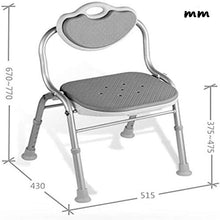 Sgabello da bagno Doccia / vasca da bagno Sgabelli lega di alluminio doccia Sedile Sgabello for / disabili Anti-Slip Anziani Mats doccia sedia regolabile in altezza con schienale 5 Bagno Sedile Heavy