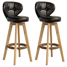 bdb Sgabelli da Bar Moderni in Legno Set di 2 ， Sedie da Bar con Isola da Cucina for La Casa, Sgabelli da Bar Girevoli A 360 ° Comodi con Schienale Alto mobilia (Colore : Nero)