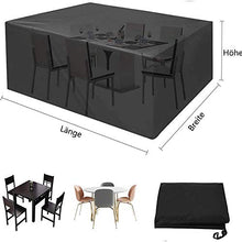 Coperture per Mobili da Giardino,Copertura Tavolo Esterno, 210D Oxford Telo Copritavolo Impermeabile Rettangolare Antivento e Anti-UV per Tavolo e Sedie da Esterni Coperture