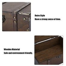 Lyrlody 6282-2302 - Scatola portaoggetti in legno vintage con serratura per la casa, per camera da letto, soggiorno (6282-2302)