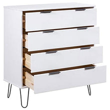 Tidyard Cassettiera Bianca Moderna in Legno Massello di Pino con 4/6 Cassetti 45x39,5x90,3 cm,Credenza Bianca Moderna con 4/6 Cassetti,Credenza con Cassetti,Credenza Bianca