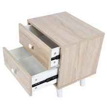 Comodino con 2 Cassetti- Tavolino per la Camera da Letto Moderno, comodino in legno con due cassetti, 43 x 35 x 46.5 cm