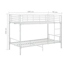 BIGTO - Struttura per letto a castello con struttura in metallo, per camera da letto, 90 x 200 cm, colore: Bianco