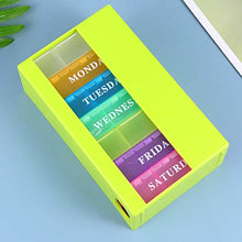 DOITOOL - Contenitore per pillole da viaggio, portatile, 21 griglie, scatola per pillole, in plastica, semplice scatola di medicina, contenitore per pillole, verde