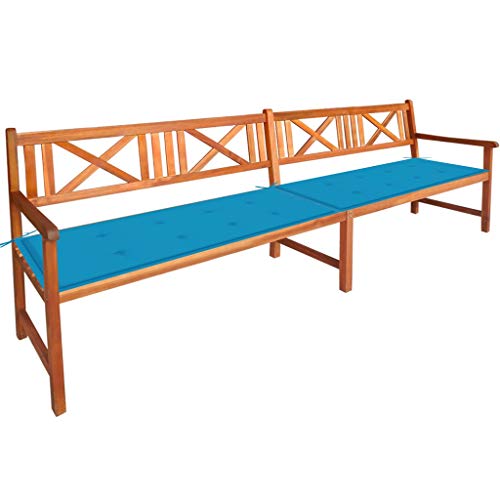 vidaXL Panca da Giardino con Cuscini 240 cm in Massello di Acacia