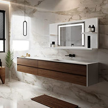 Artforma specchio da bagno con 3 ripiani | 102x53 cm | Personalizza Controluce LED Specchio | su Misura | Bianco | con Illuminazione a LED