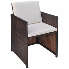 Festnight Set da Pranzo da Giardino con Cuscini, Tavolo Sedie da Giardino, Set Mobili da Giardino in Polyrattan Marrone 11 pz