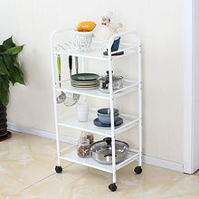 YIN YIN Carrello per Ripiani Carrello ripiano ， Scaffale in Metallo Moda indossabile Comodo Multi-Strato Mobile da Cucina Comodo Passeggino da Bagno, Bianco 2 Dimensioni Carrello a rulli