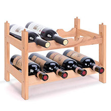 DREAMADE Cantinetta Portabottiglie in Legno Scaffale Porta Vino per 8 Bottiglie 2 Ripiani