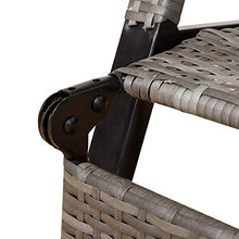 Outsunny Sedia a Dondolo da Giardino in Rattan Grigia, Poltrona Reclinabile e Pieghevole con Poggiapiedi Estraibile 90x64x108cm