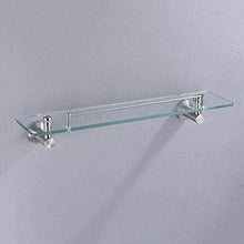 GDFEH Scaffale in Vetro temperato Bagno a Parete Scaffale di Vetro a Muro a Parete con ripiano da Bagno Protettivo in Acciaio Inox 304