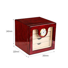 Minmin Scatola di immagazzinaggio dell'armadietto dell'umidità del sigaro di legno del cedro di lusso del pianoforte di lusso con l'umidificatore del igrometro di 4 cassetti Formato: 24 * 22 * 24cm