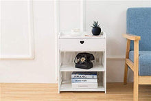 YSNUK Comodino da Tavolo, Comodino Bianco con Ripiani E Cassetto - Stile Uccello Compatto, 42 X 26 X 50 Cm Decorazione Domestica