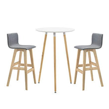 [en.casa] Sgabello da Bar Triglav Set di 2 Pezzi Altezza Sedile 75 cm Tessuto Imbottito Gambe in Legno di Faggio Grigio