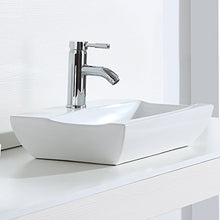 Eridanus Serie Mortimer, Lavabo di Ceramica Bianco Lusso Lavandino Lavello Lavamano Lavabo da Appoggio Rettangolare Quadrato Bacinella Lavandino Lavello per Bagno Casa Bidet Lavabo