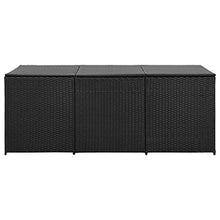 VidaXL - Scatola portaoggetti da giardino in resina intrecciata, 180 x 90 x 75 cm, colore: Nero