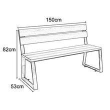 Outdoor furniture Panchina da Giardino in Metallo panchina da Giardino, 3 panche da terrazza con staffe per Gambe da Tavolo in Acciaio Inox con doghe in Legno, 150 x53x82 cm