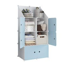 Locker Rack Armadio Organizzatore di Plastica 6-Porta 6-Gitter Ripiani Abbigliamento Cube Robusta Home Camera Blu 76X37X147CM MUMUJIN