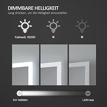 EMKE Specchio da bagno LED, 100 x 60 cm, con altoparlante Bluetooth 4.1, interruttore touch, anti-appannamento, orologio