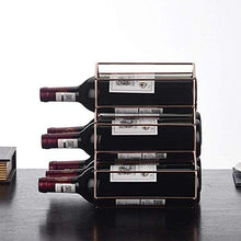 Free Standing Tabletop 6 Bottles Wine Rack, 3-Tier Iron Wine Bottle Display Holder Living Room Decorations Portable Modern Minimalist Design for Wine Lovers